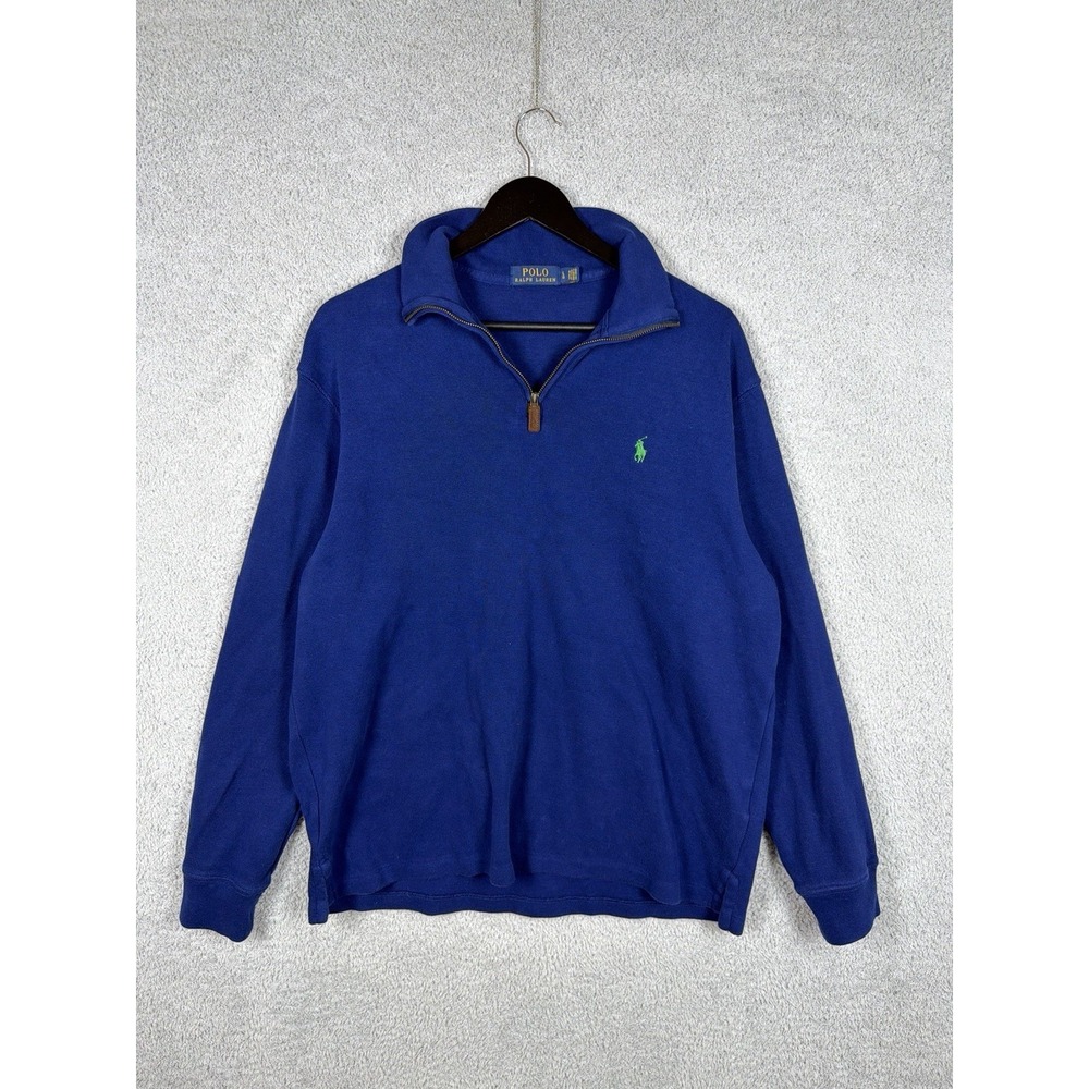 Polo Ralph Lauren 1/4 Zip Sweater Mens Size L Quarter Zip Pullover Men's Blue